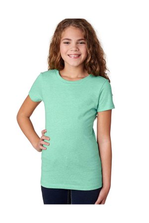 Youth Princess CVC Jersey Short Sleeve Crewneck T-Shirt – Mint Green