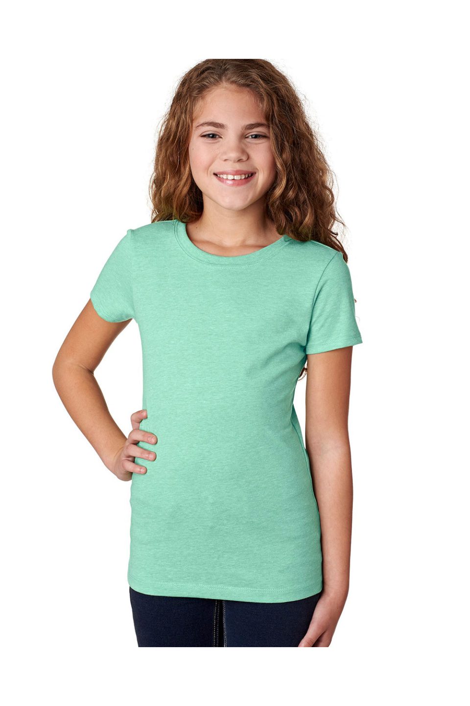 Youth Princess CVC Jersey Short Sleeve Crewneck T-Shirt - Mint Green