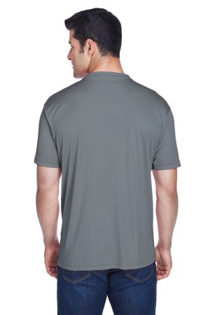 UltraClub Mens Cool & Dry Performance Moisture Wicking Short Sleeve Crewneck T-Shirt – Charcoal Grey