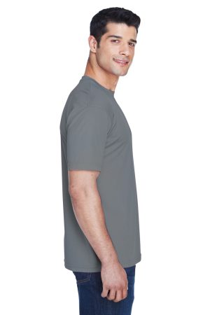 UltraClub Mens Cool & Dry Performance Moisture Wicking Short Sleeve Crewneck T-Shirt – Charcoal Grey