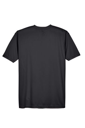 UltraClub Mens Cool & Dry Performance Moisture Wicking Short Sleeve Crewneck T-Shirt – Black
