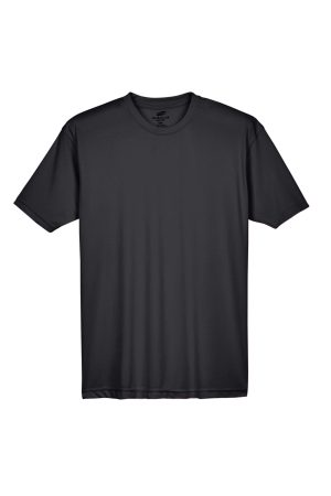 UltraClub Mens Cool & Dry Performance Moisture Wicking Short Sleeve Crewneck T-Shirt – Black