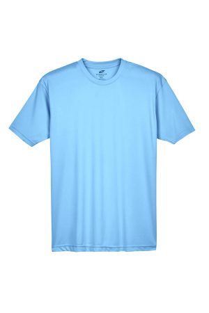 UltraClub Mens Cool & Dry Performance Moisture Wicking Short Sleeve Crewneck T-Shirt – Columbia Blue