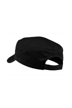 Hats Distressed Adjustable Military Hat – Black