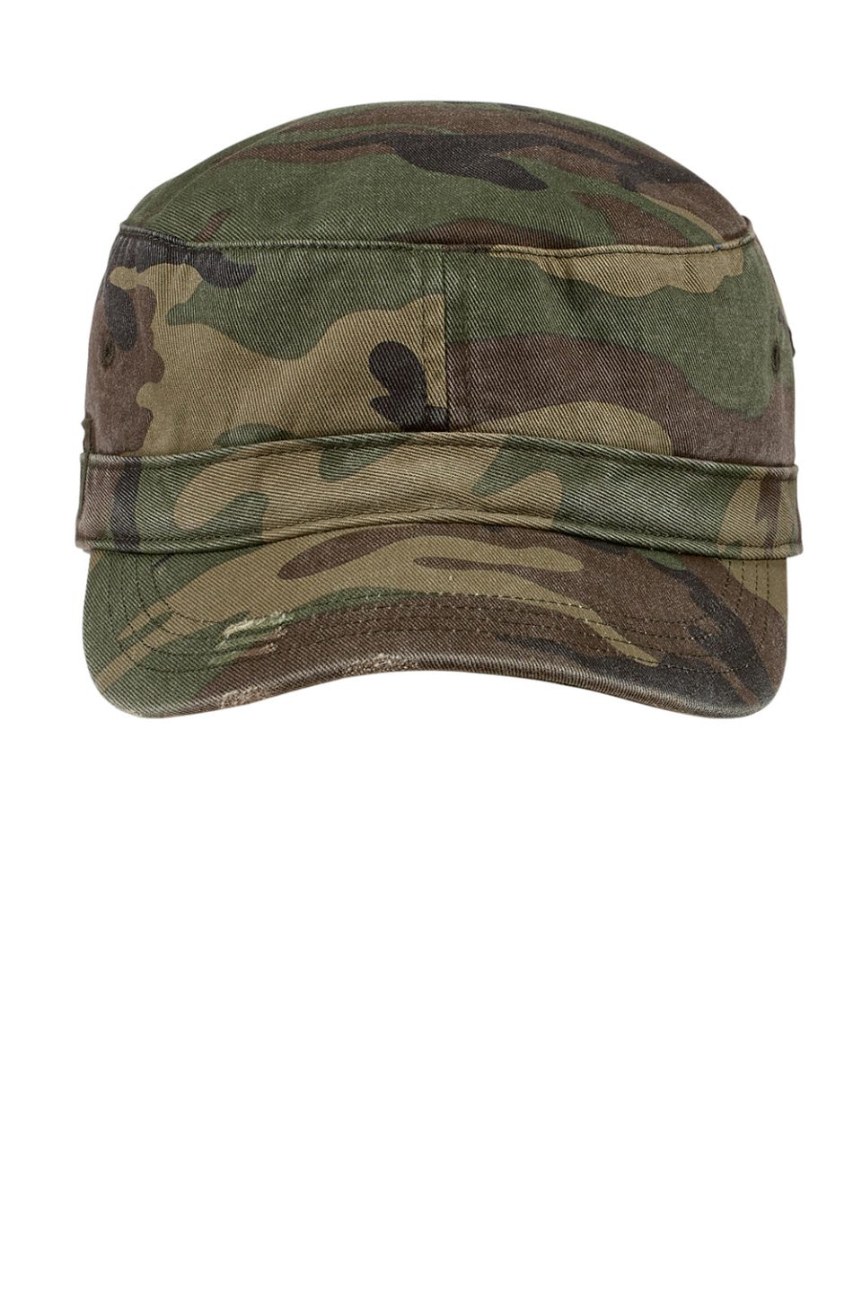 Hats Distressed Adjustable Military Hat - Military Camo