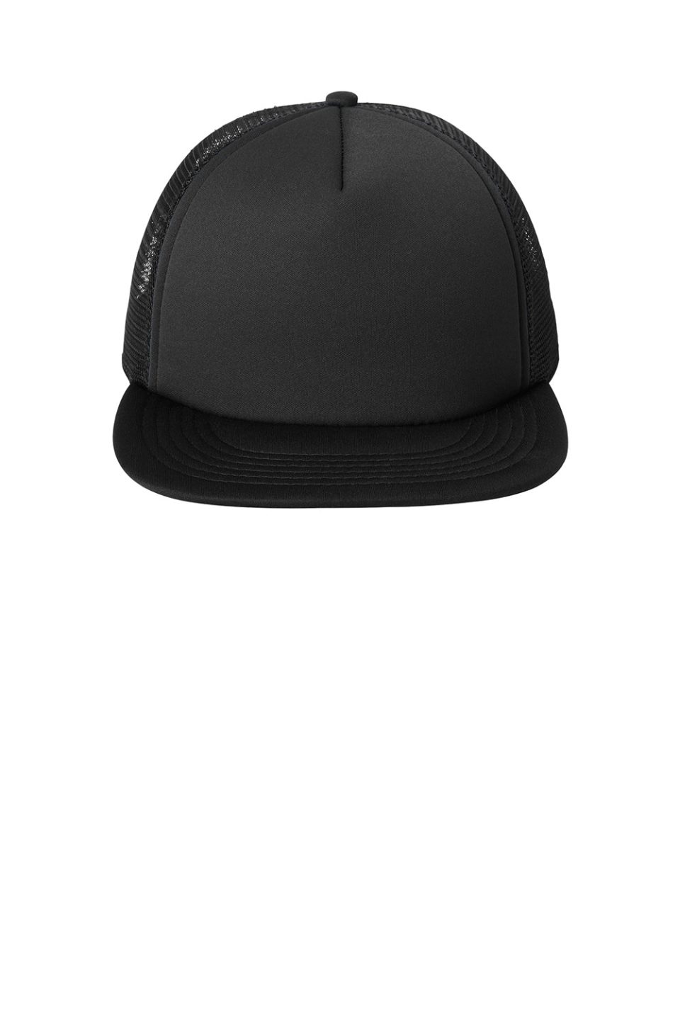 Hats Flat Bill Snapback Trucker Hat - Black