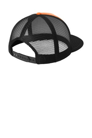 Hats Flat Bill Snapback Trucker Hat – Neon Orange