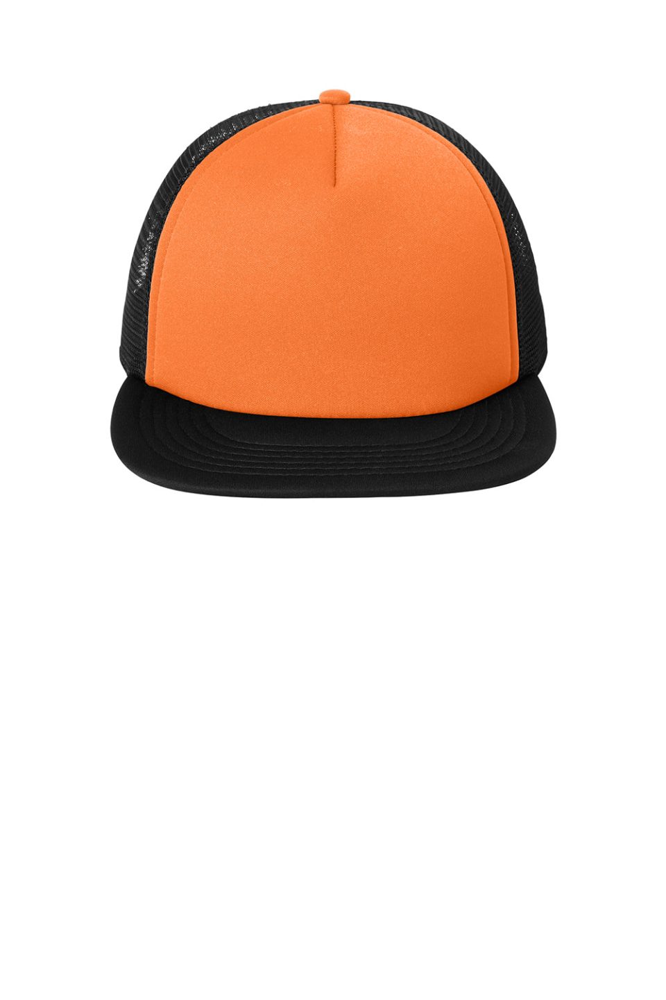 Hats Flat Bill Snapback Trucker Hat - Neon Orange