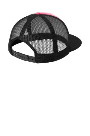 Hats Flat Bill Snapback Trucker Hat – Neon Pink