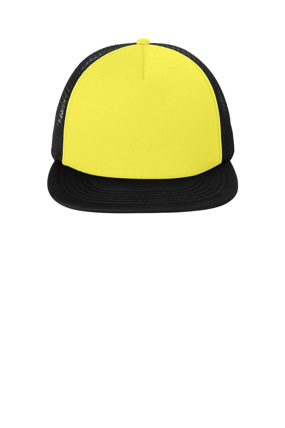 Hats Flat Bill Snapback Trucker Hat - Neon Yellow