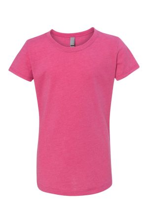Youth Princess CVC Jersey Short Sleeve Crewneck T-Shirt – Raspberry Pink