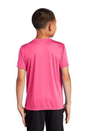 Youth Dry Zone Performance Moisture Wicking Short Sleeve Crewneck T-Shirt – Neon Pink