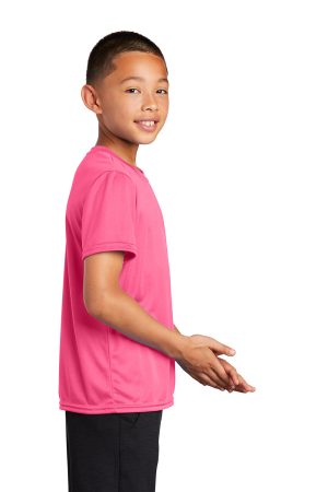 Youth Dry Zone Performance Moisture Wicking Short Sleeve Crewneck T-Shirt – Neon Pink