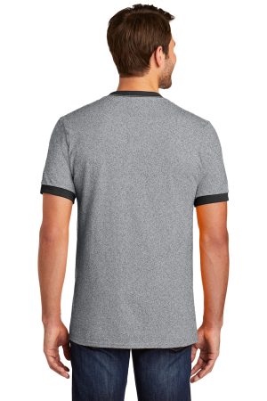 Mens Core Ringer Short Sleeve Crewneck T-Shirt – Heather Grey/Jet Black