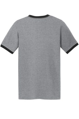 Mens Core Ringer Short Sleeve Crewneck T-Shirt – Heather Grey/Jet Black