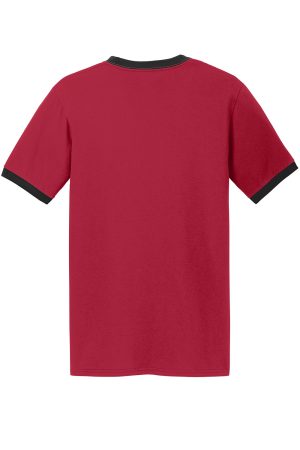 Mens Core Ringer Short Sleeve Crewneck T-Shirt – Red/Jet Black