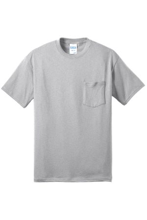 Mens Core Short Sleeve Crewneck T-Shirt Pocket – Ash Grey