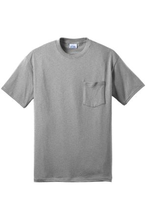 Mens Core Short Sleeve Crewneck T-Shirt Pocket – Heather Grey