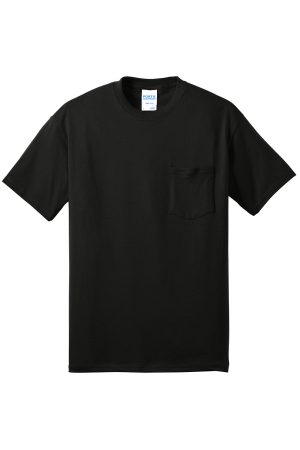 Mens Core Short Sleeve Crewneck T-Shirt Pocket – Jet Black
