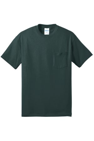 Mens Core Short Sleeve Crewneck T-Shirt Pocket – Dark Green