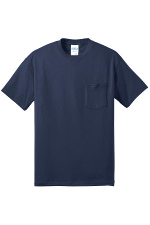 Mens Core Short Sleeve Crewneck T-Shirt Pocket – Navy Blue