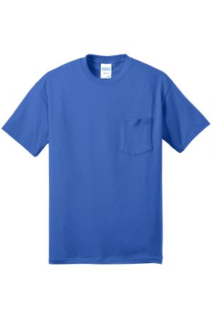 Mens Core Short Sleeve Crewneck T-Shirt Pocket – Royal Blue