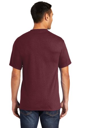 Mens Core Short Sleeve Crewneck T-Shirt Pocket – Athletic Maroon