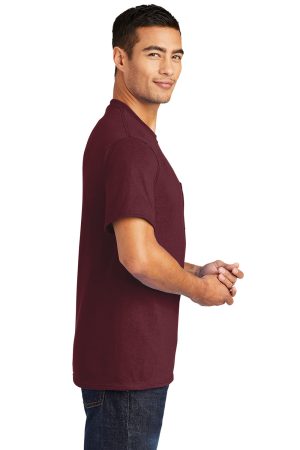 Mens Core Short Sleeve Crewneck T-Shirt Pocket – Athletic Maroon