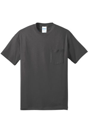 Mens Core Short Sleeve Crewneck T-Shirt Pocket – Charcoal Grey