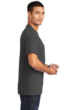 Mens Core Short Sleeve Crewneck T-Shirt Pocket – Charcoal Grey