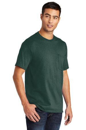 Mens Core Short Sleeve Crewneck T-Shirt Pocket – Dark Green