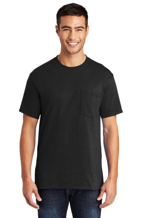 Mens Core Short Sleeve Crewneck T-Shirt Pocket – Jet Black