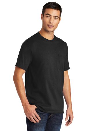 Mens Core Short Sleeve Crewneck T-Shirt Pocket – Jet Black