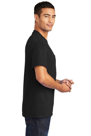 Mens Core Short Sleeve Crewneck T-Shirt Pocket – Jet Black