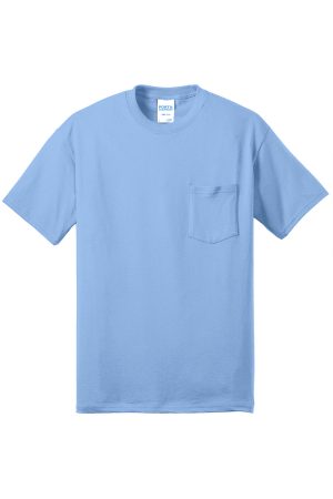 Mens Core Short Sleeve Crewneck T-Shirt Pocket – Light Blue