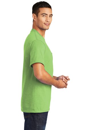 Mens Core Short Sleeve Crewneck T-Shirt Pocket – Lime Green