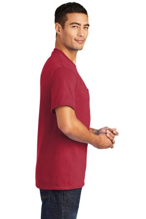 Mens Core Short Sleeve Crewneck T-Shirt Pocket – Red