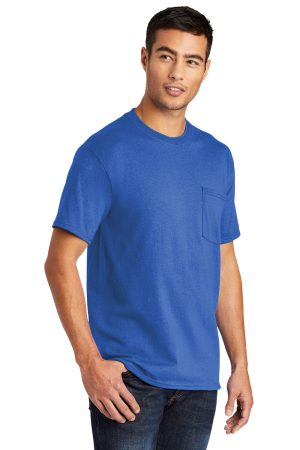 Mens Core Short Sleeve Crewneck T-Shirt Pocket – Royal Blue