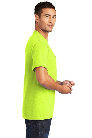 Mens Core Short Sleeve Crewneck T-Shirt Pocket – Safety Green