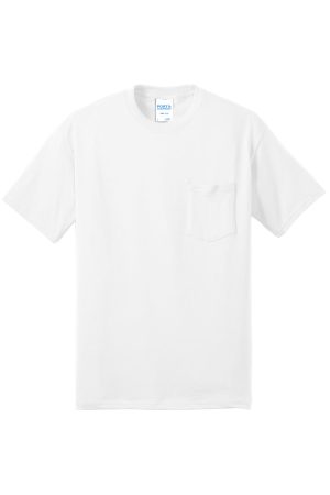 Mens Core Short Sleeve Crewneck T-Shirt Pocket – White