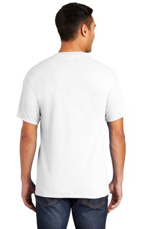 Mens Core Short Sleeve Crewneck T-Shirt Pocket – White