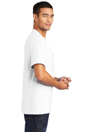 Mens Core Short Sleeve Crewneck T-Shirt Pocket – White