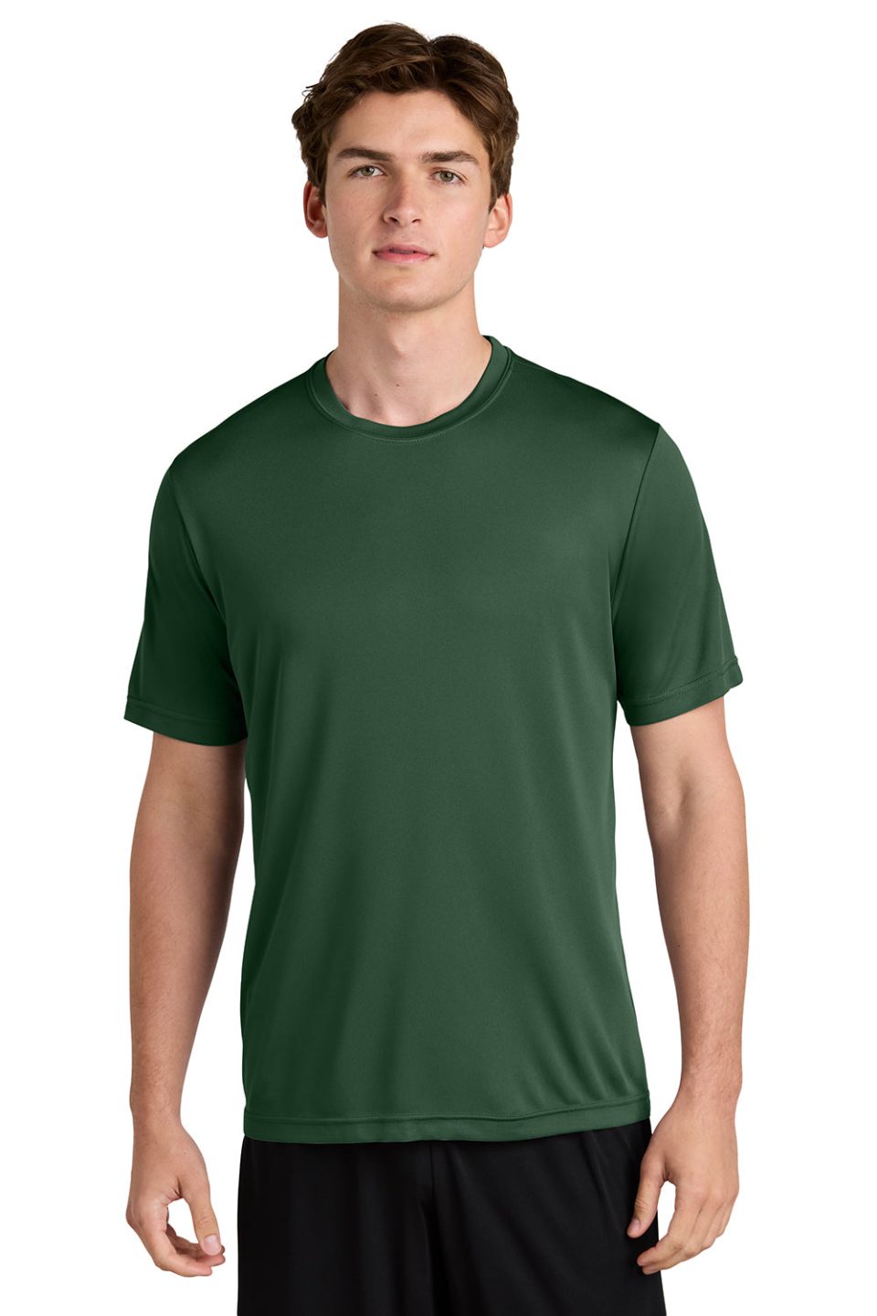 Sport-Tek Mens Competitor Moisture Wicking Short Sleeve Crewneck T-Shirt - Forest Green