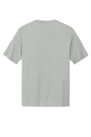 Sport-Tek Mens Competitor Moisture Wicking Short Sleeve Crewneck T-Shirt – Silver Grey