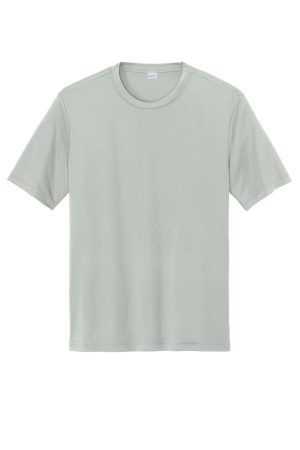 Sport-Tek Mens Competitor Moisture Wicking Short Sleeve Crewneck T-Shirt – Silver Grey