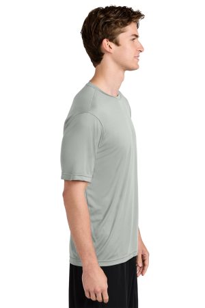Sport-Tek Mens Competitor Moisture Wicking Short Sleeve Crewneck T-Shirt – Silver Grey