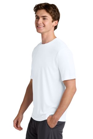 Sport-Tek Mens Competitor Moisture Wicking Short Sleeve Crewneck T-Shirt – White