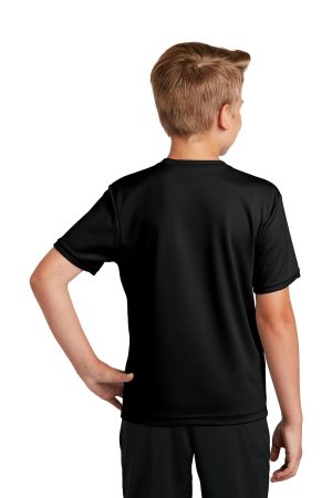 Youth RacerMesh Moisture Wicking Short Sleeve Crewneck T-Shirt – Black