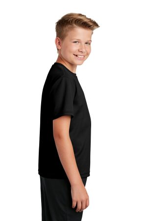 Youth RacerMesh Moisture Wicking Short Sleeve Crewneck T-Shirt – Black