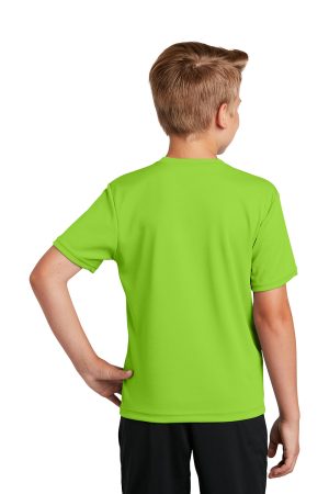 Youth RacerMesh Moisture Wicking Short Sleeve Crewneck T-Shirt – Neon Green